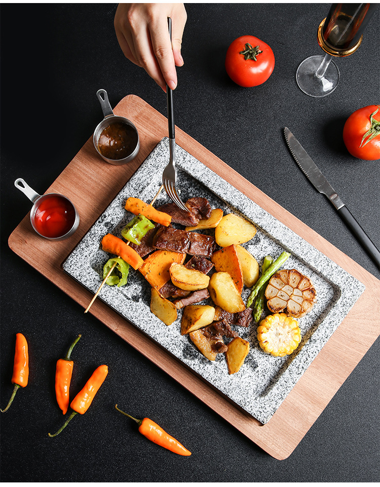 Stone slab barbecue plate J5